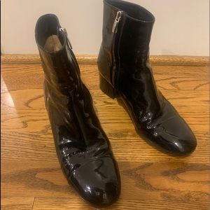 Gianvito Rossi black patent leather ankle boots